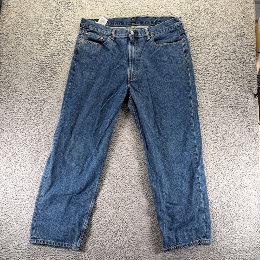 Levi's 550 Jeans Mens 40x30 Blue Cotton Denim Straight Workwear Travel Workwear